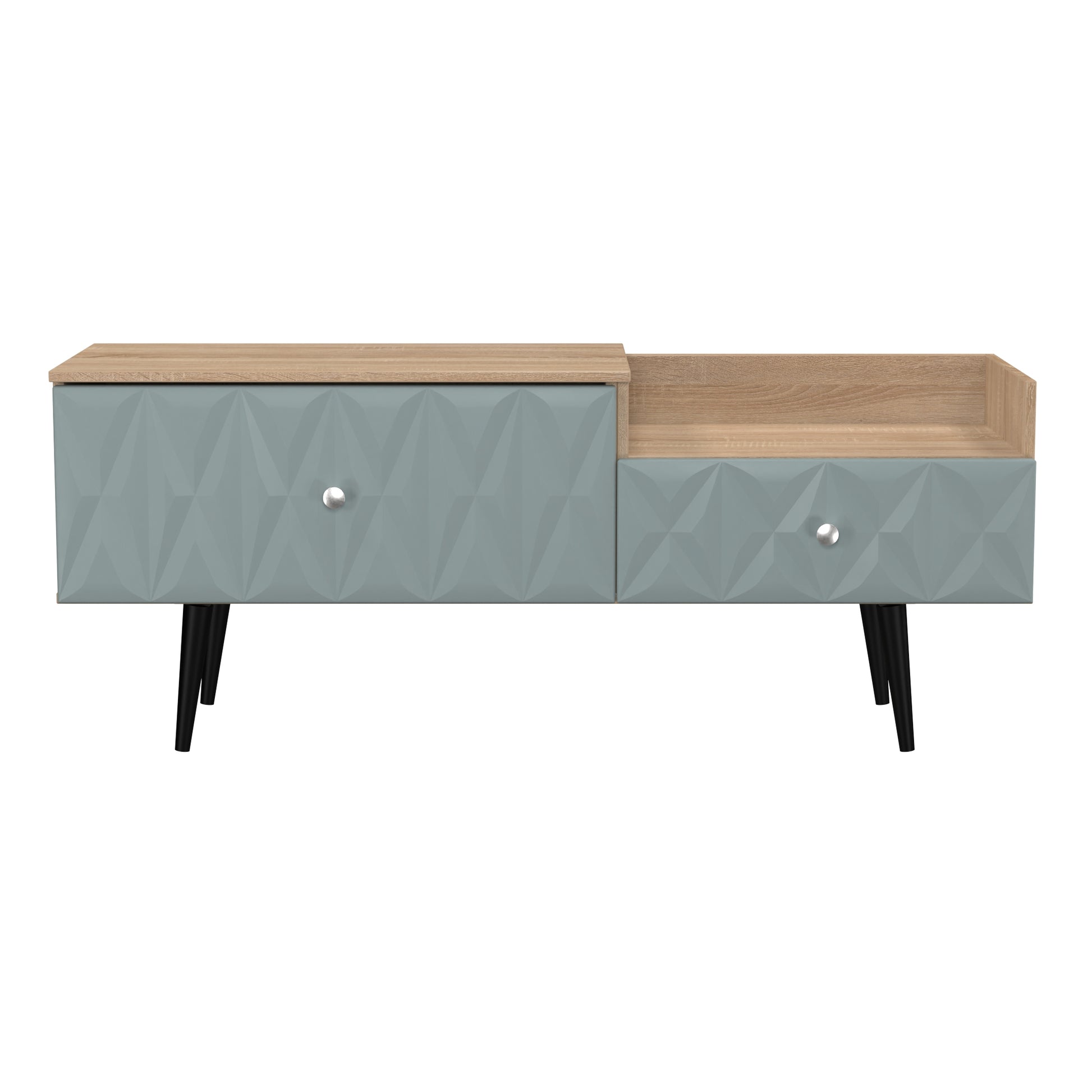 Online Pixel 2 Drawer TV Console Unit in Duck and Bardolino Oak