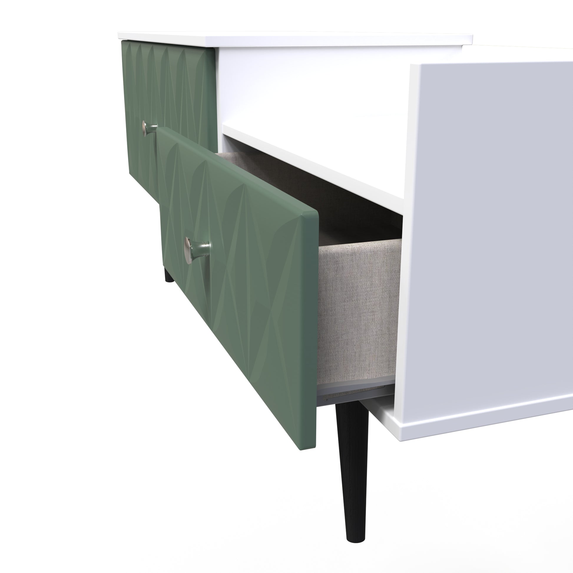 Online Pixel 2 Drawer TV Console Unit in Labrador and White Matt for Sale