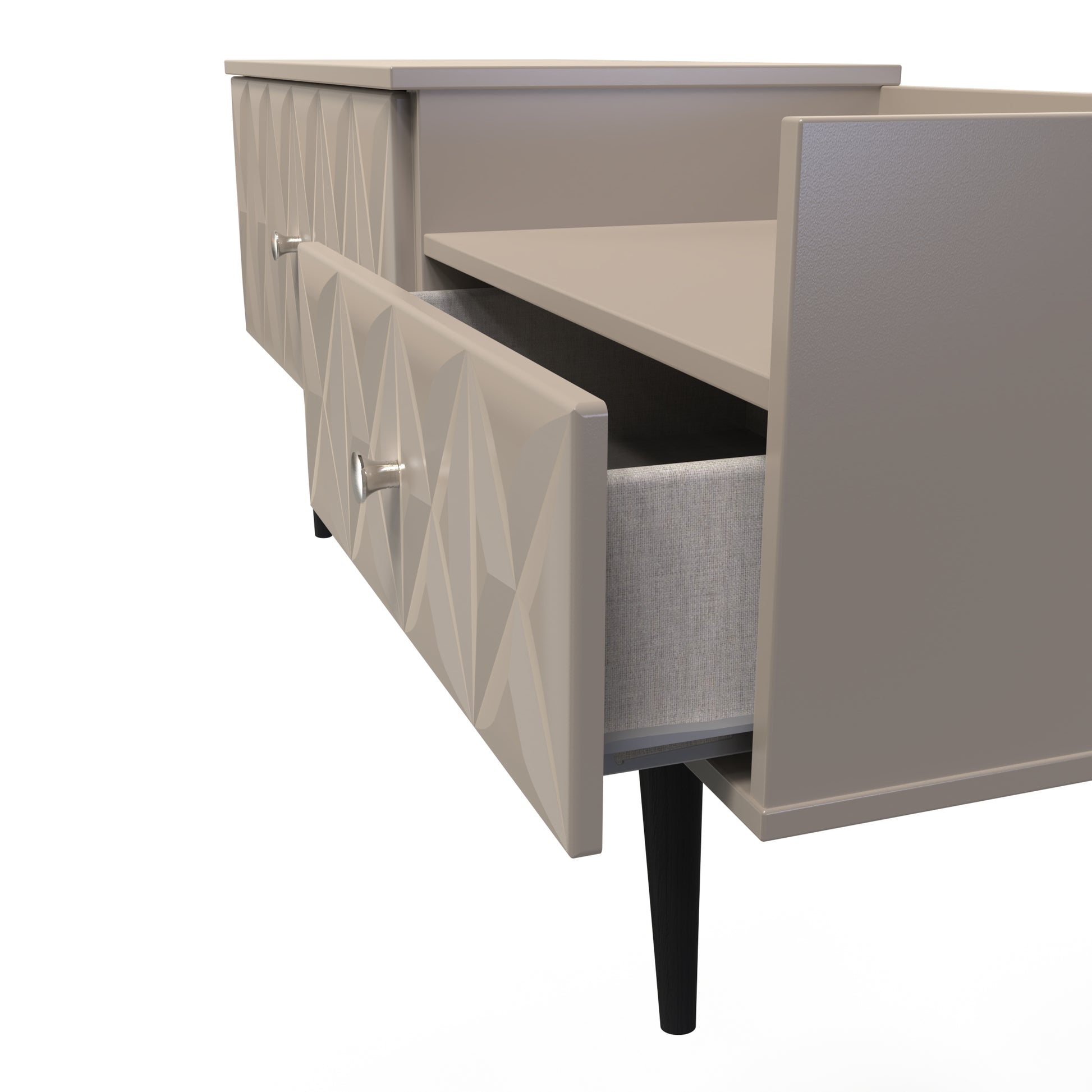 Online Pixel 2 Drawer TV Console Unit in Mushroom Matt Colour