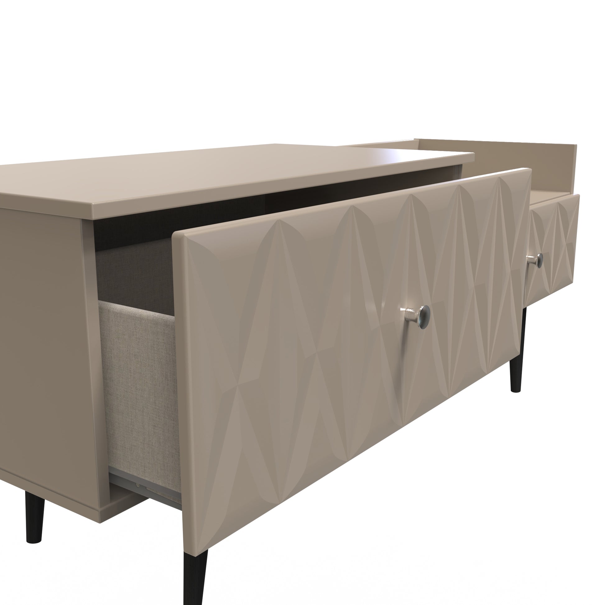 Online Pixel 2 Drawer TV Console Unit in Mushroom Matt Colour for Sale 