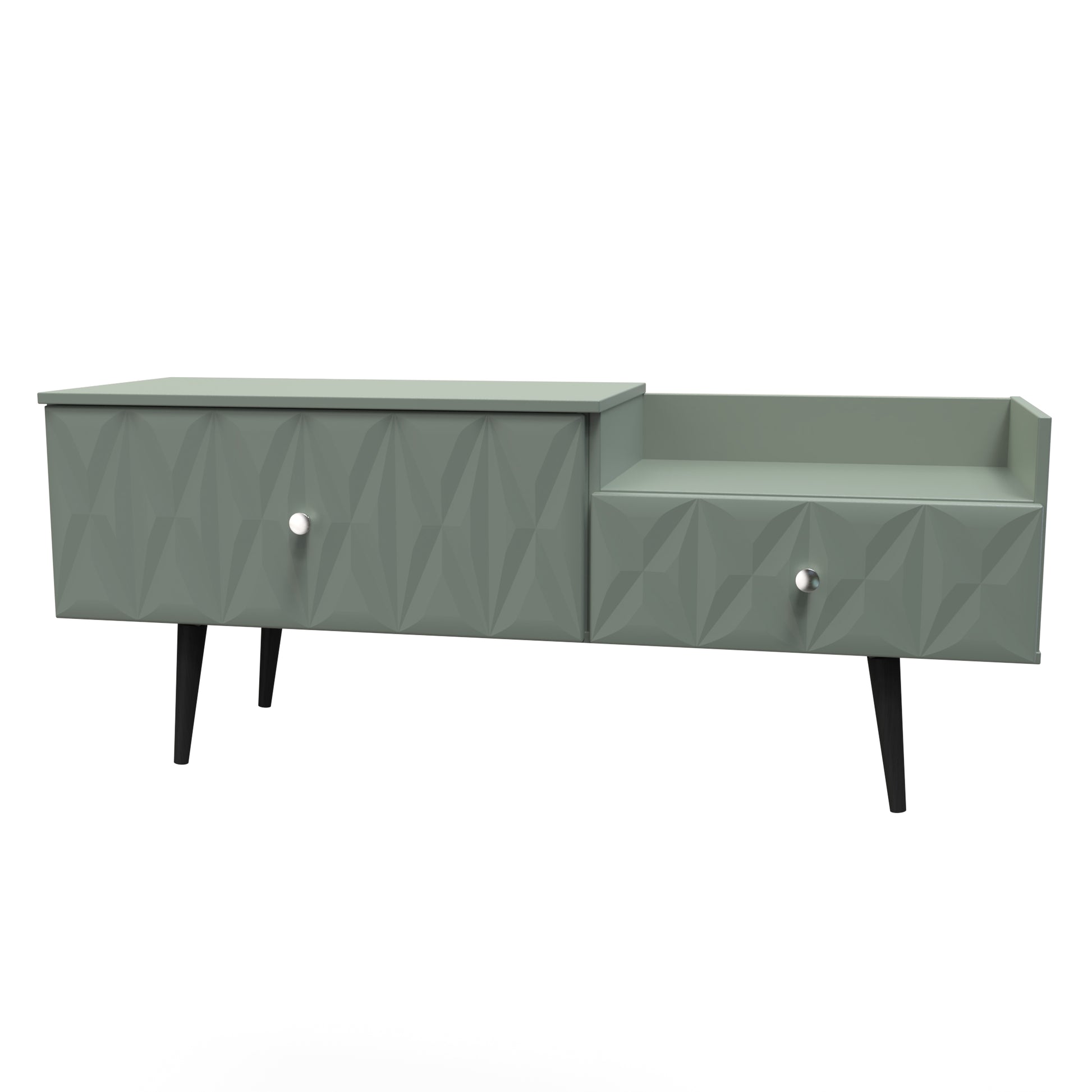 Online Pixel 2 Drawer TV Console Unit in Reed Green Colour for Sale