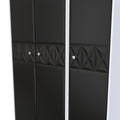 Online Pixel 3 Door Wardrobe in Deep Black & White Matt for Sale 