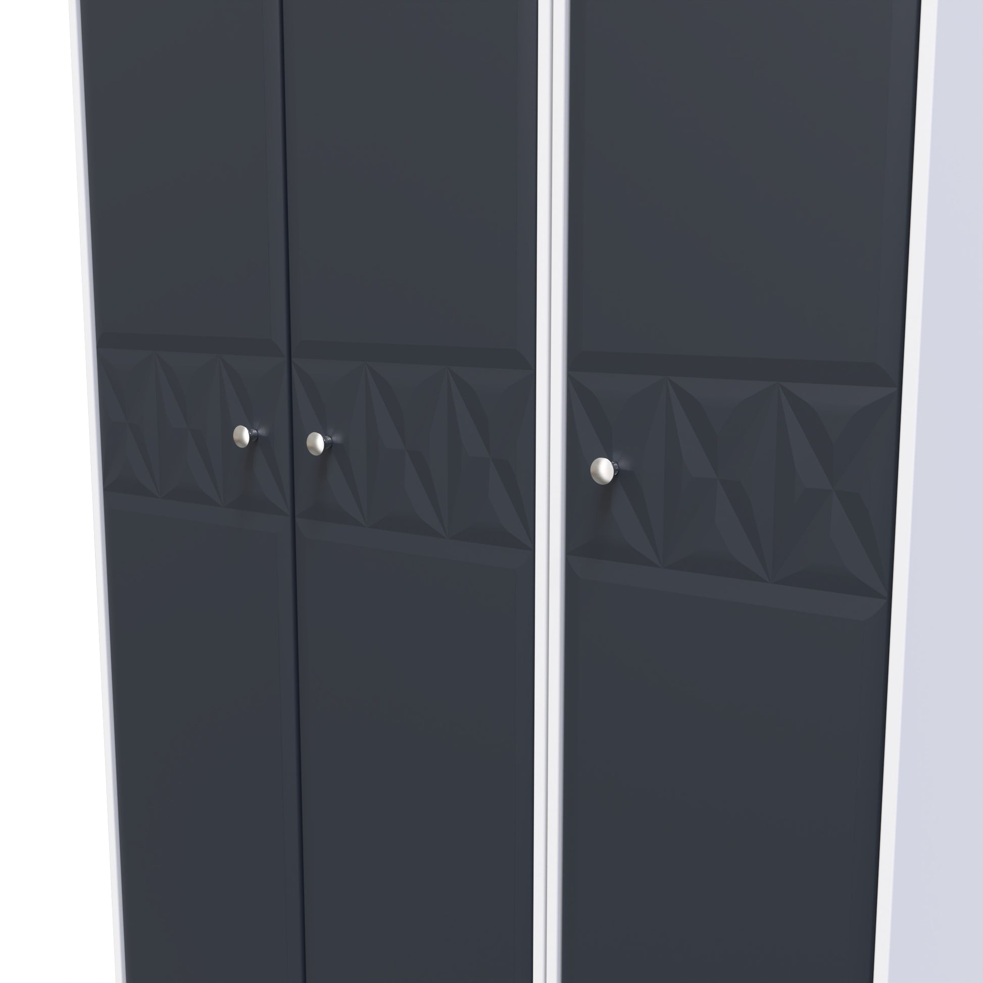 Online Pixel 3 Door Wardrobe in Indigo Blue and White Matt for Sale