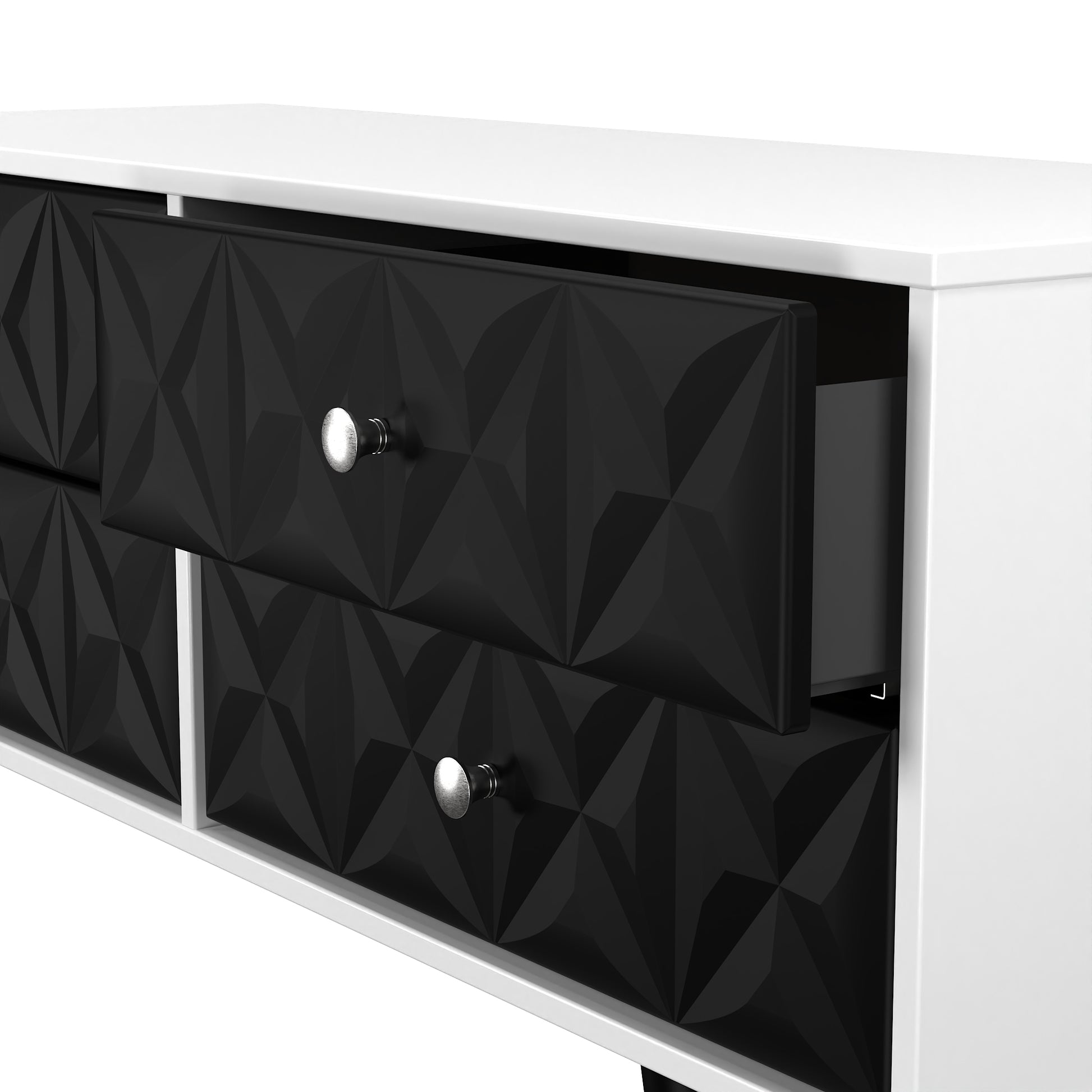 Online Pixel 4 Drawer Bed Box in Deep Black & White Matt Colour for Sale 