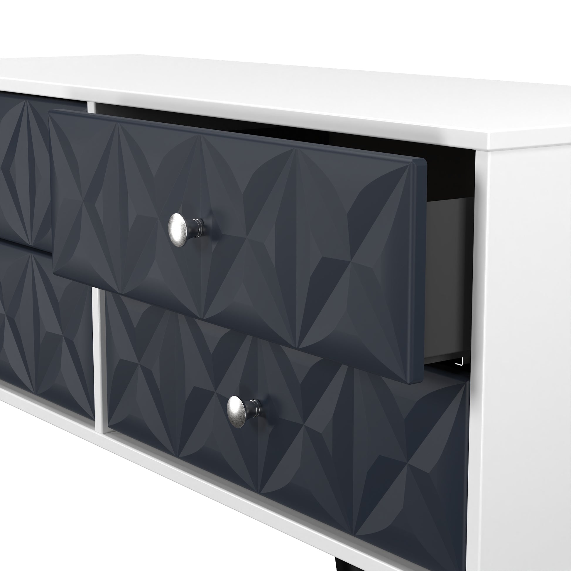 Online Pixel 4 Drawer Bed Box in Indigo Blue and White Matt for Sale