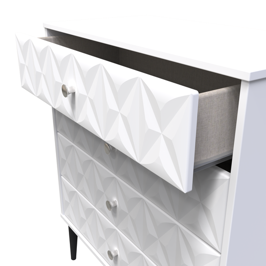 Online Pixel 4 Drawer Chest in White Matt Colour