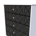 Online Pixel 5 Drawer Chest in Deep Black & White Matt for Sale