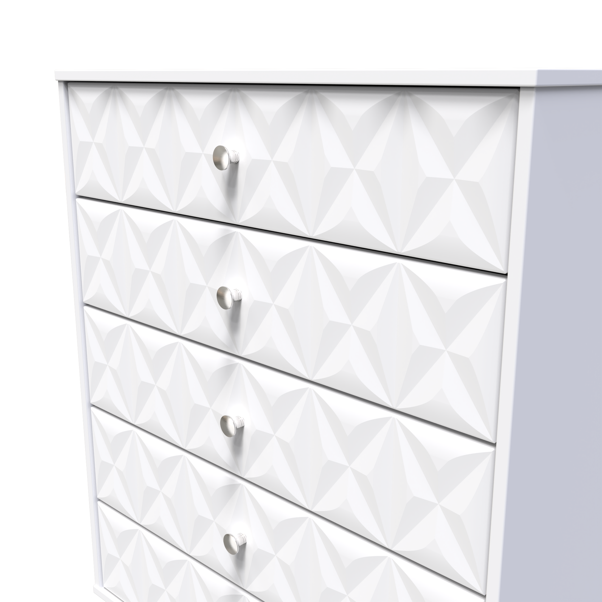 Online Pixel 5 Drawer Chest in White Matt Colour for Sale