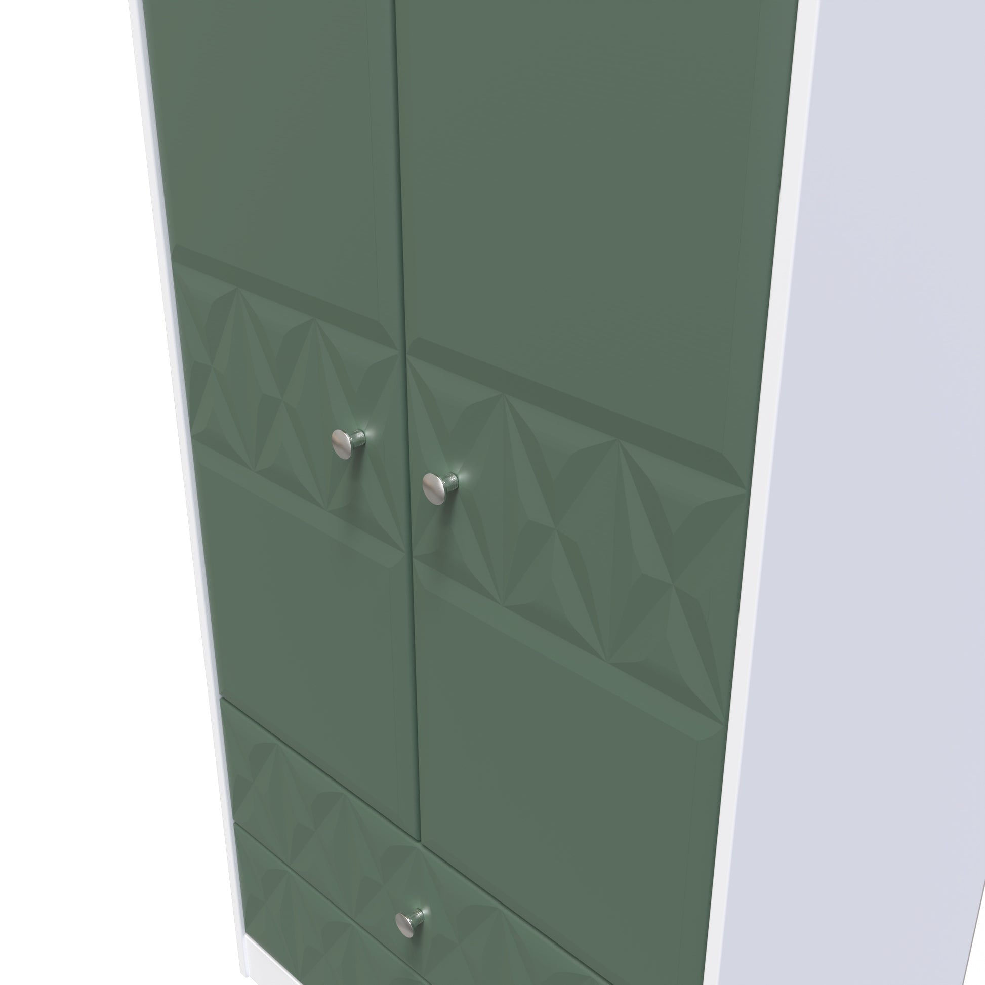 Online Pixel Tall 2 Drawer Wardrobe in Labrador and White Matt for Sale 