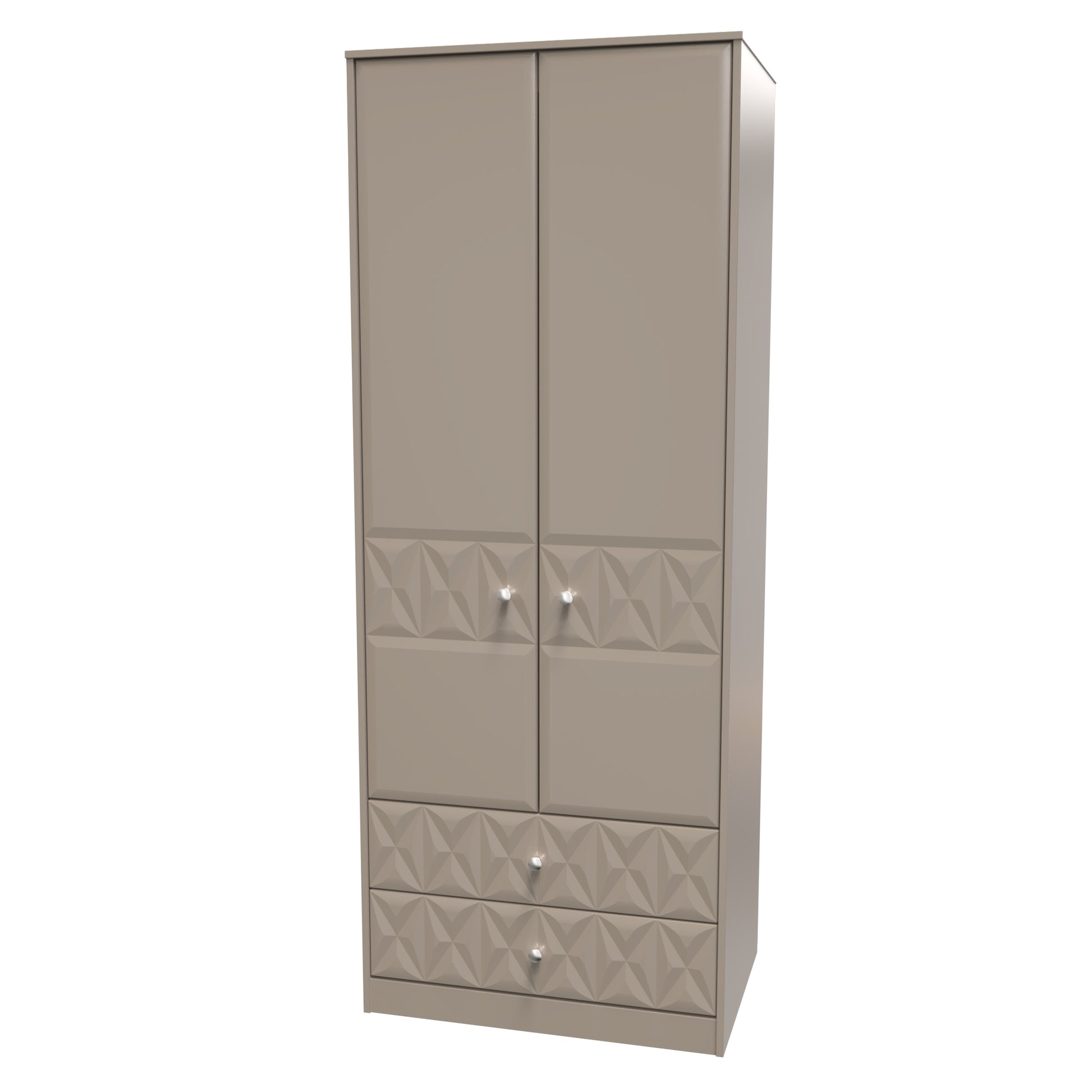 Online Pixel Tall 2 Drawer Wardrobe in Mushroom Matt Colour