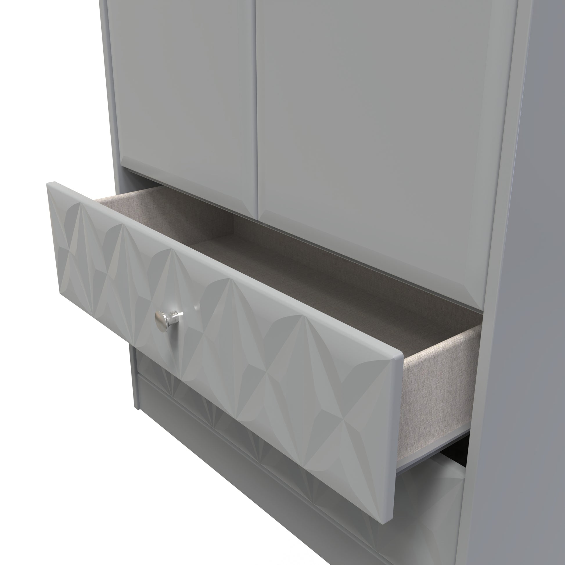 Online Pixel Tall 2 Drawer Wardrobe in Shadow Matt for Sale
