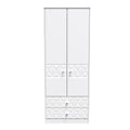 Online Pixel Tall 2 Drawer Wardrobe in White Matt Colour