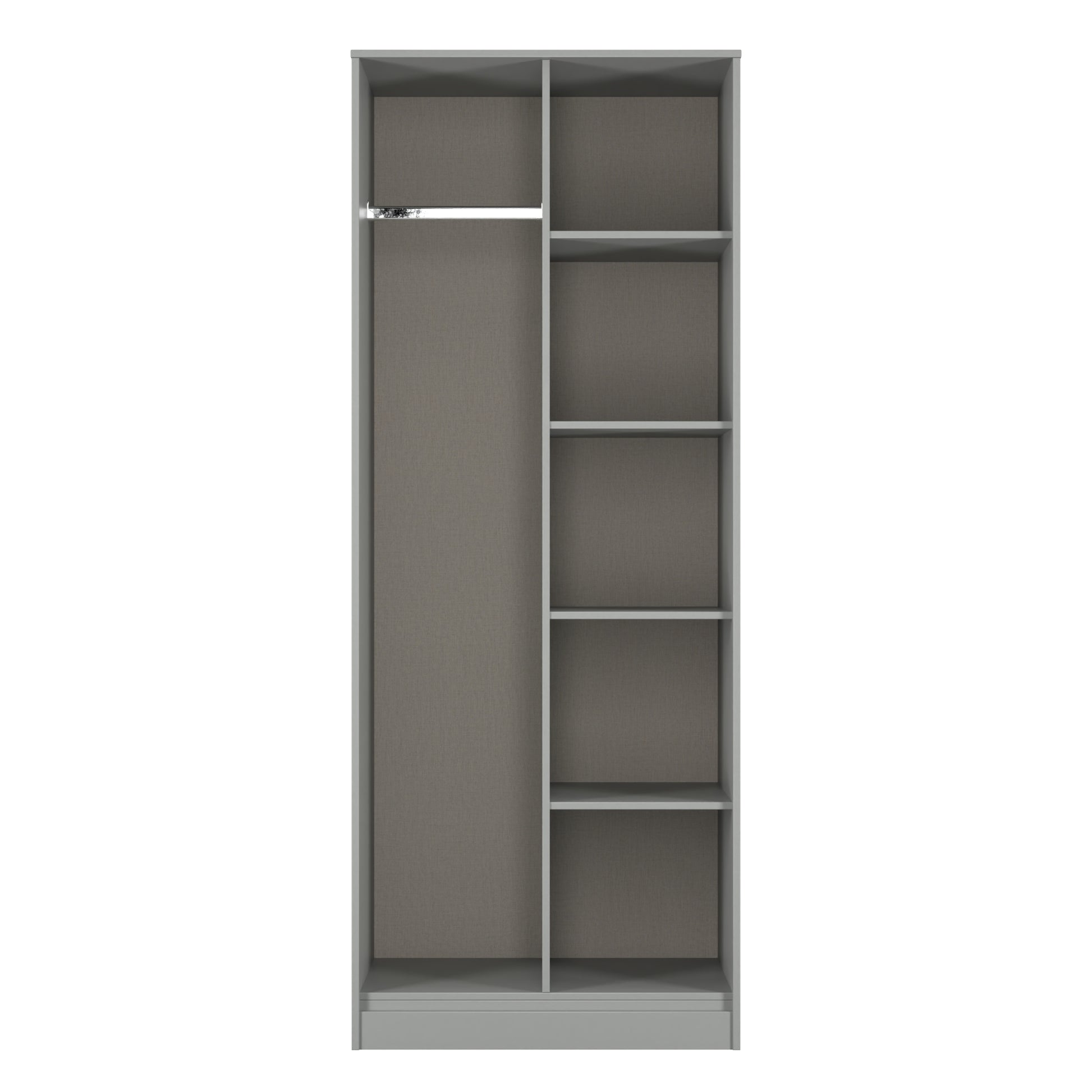 Online Pixel Tall Open Display Wardrobe with Bookcase in Dusk Grey for Sale