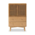 Online Soho Oak Slatted 2 Drawer 2 Door Shoe Cabinet
