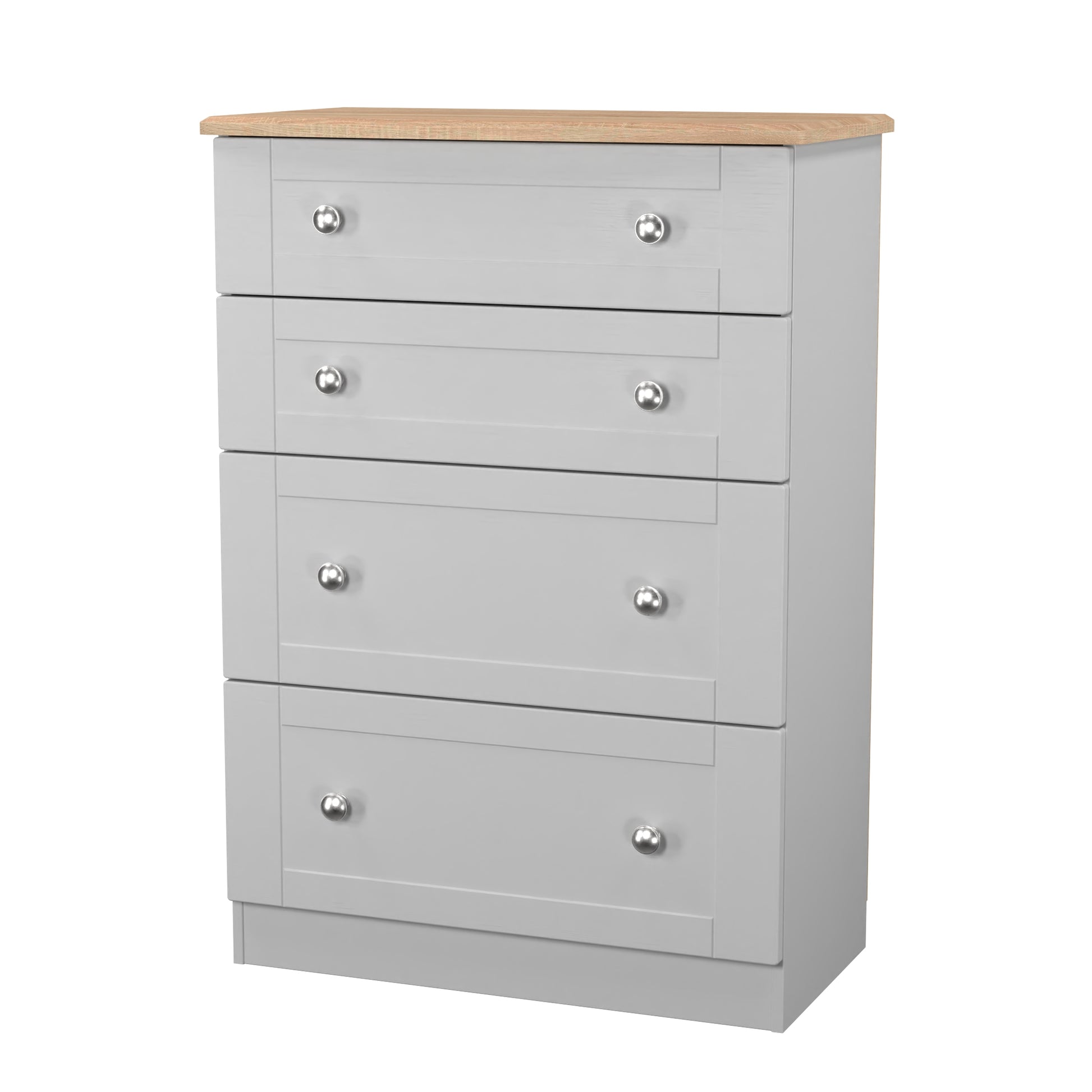 Online Sussex 4 Drawer Deep Chest in Grey Ash & Bardolino Oak for Sale