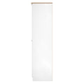 Online Sussex Tall Plain Wardrobe in White Ash with Bardolino Oak Top