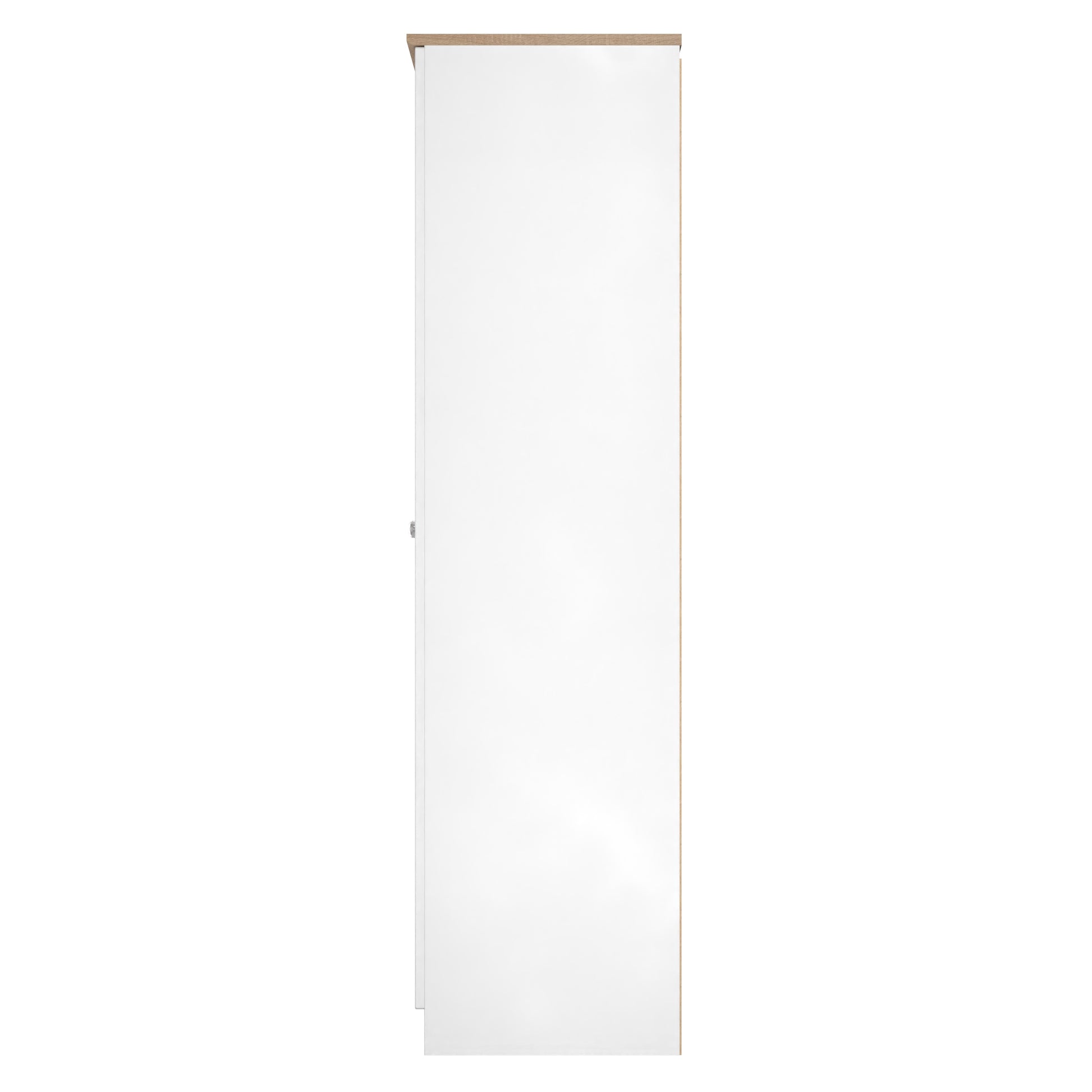 Online Sussex Tall Plain Wardrobe in White Ash with Bardolino Oak Top