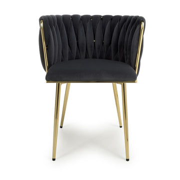 Ontario Brushed Velvet Black Dining Chair 