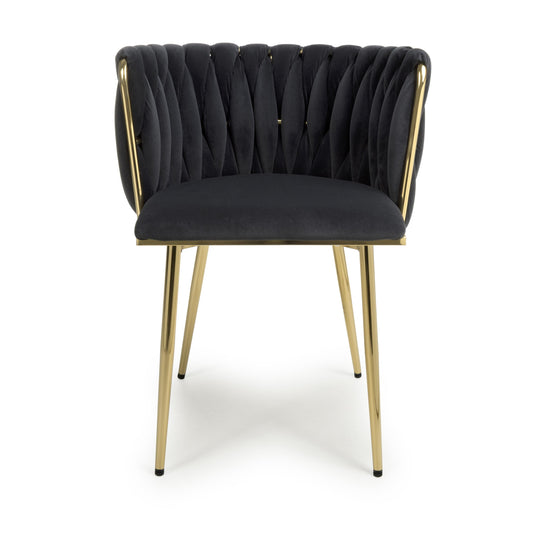 Ontario Brushed Velvet Black Dining Chair 