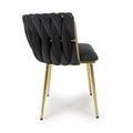 Ontario Brushed Velvet Black Dining Chair For Sale