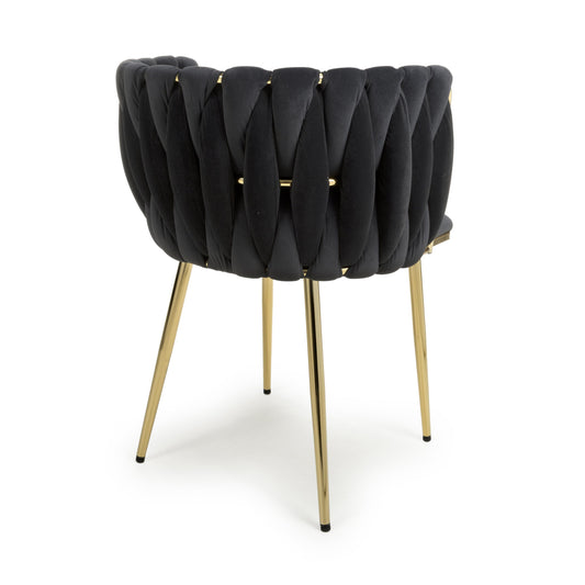 Ontario Brushed Velvet Black Dining Chair Online