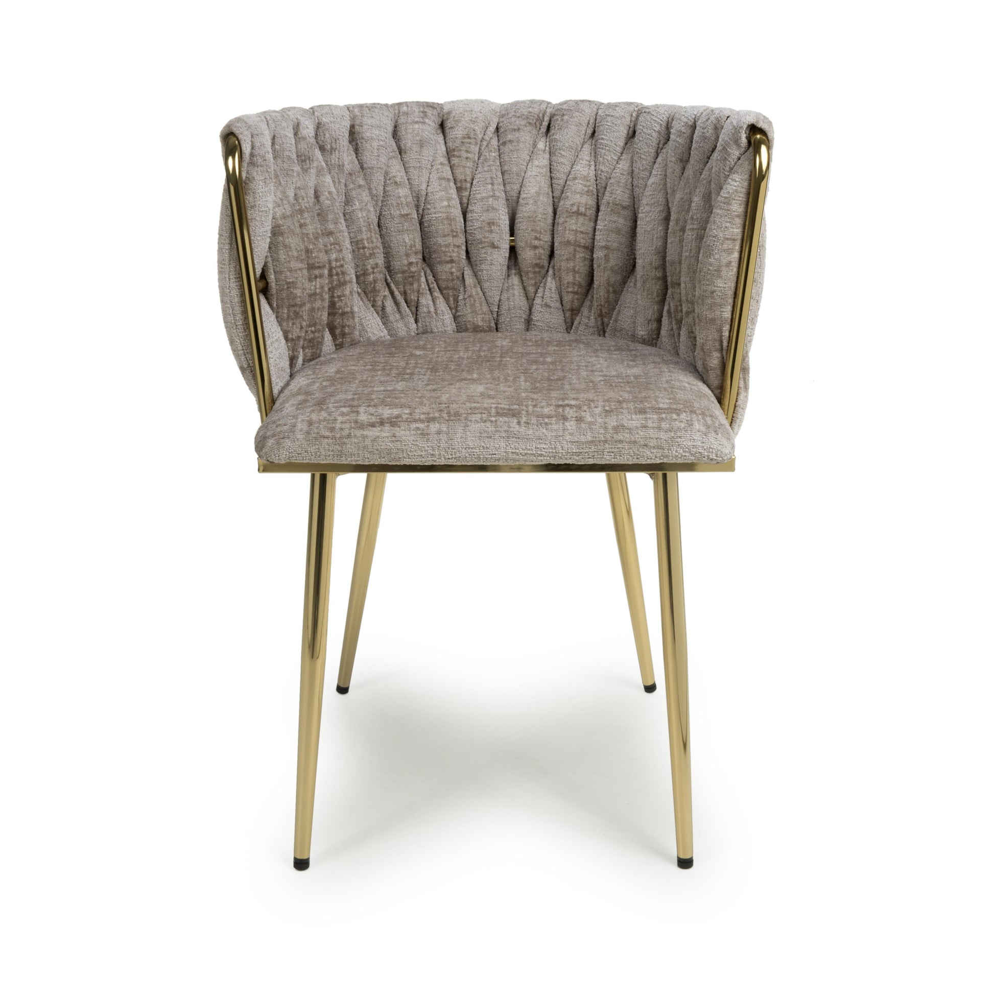 Ontario Chenille Effect Mink Dining Chair 