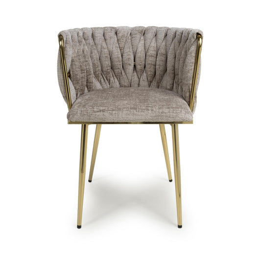 Ontario Chenille Effect Mink Dining Chair 