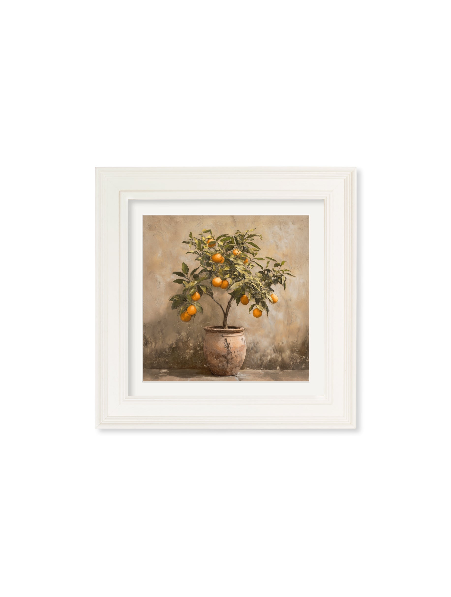 Mediterranean Orange Tree - Cream Hurstwood Square Frame - Blythe Living