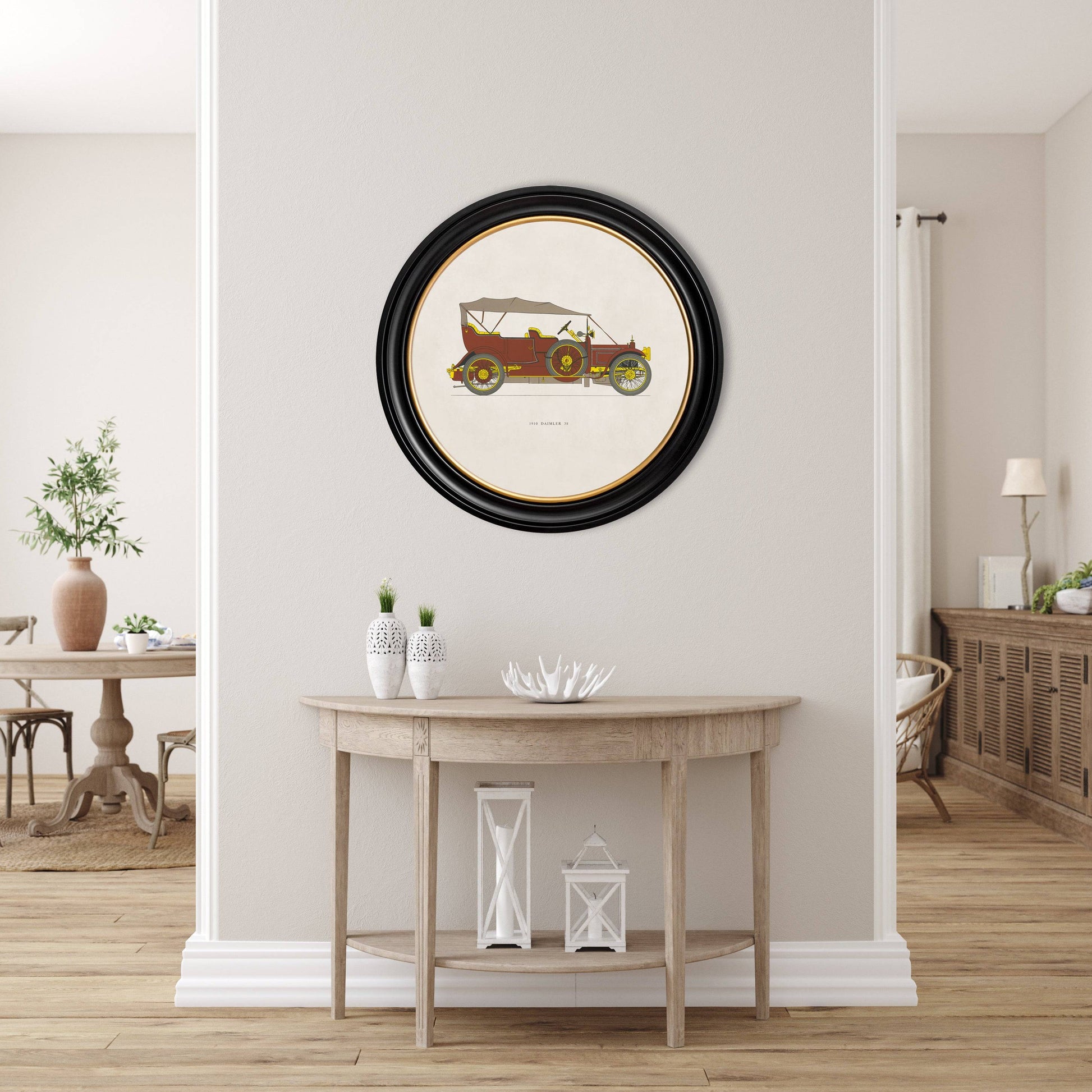Order 1910 Daimler 38 in Round Frame Oxford Round framed print online
