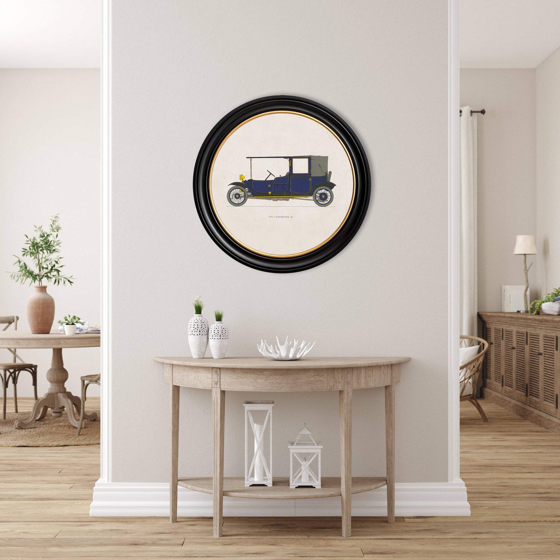 Order 1910 Lanchester 28 in Round Frame Oxford Round framed print online
