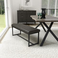 Order Archer Leather Effect Grey Bench upholstered grey bench Blythe Living UK

