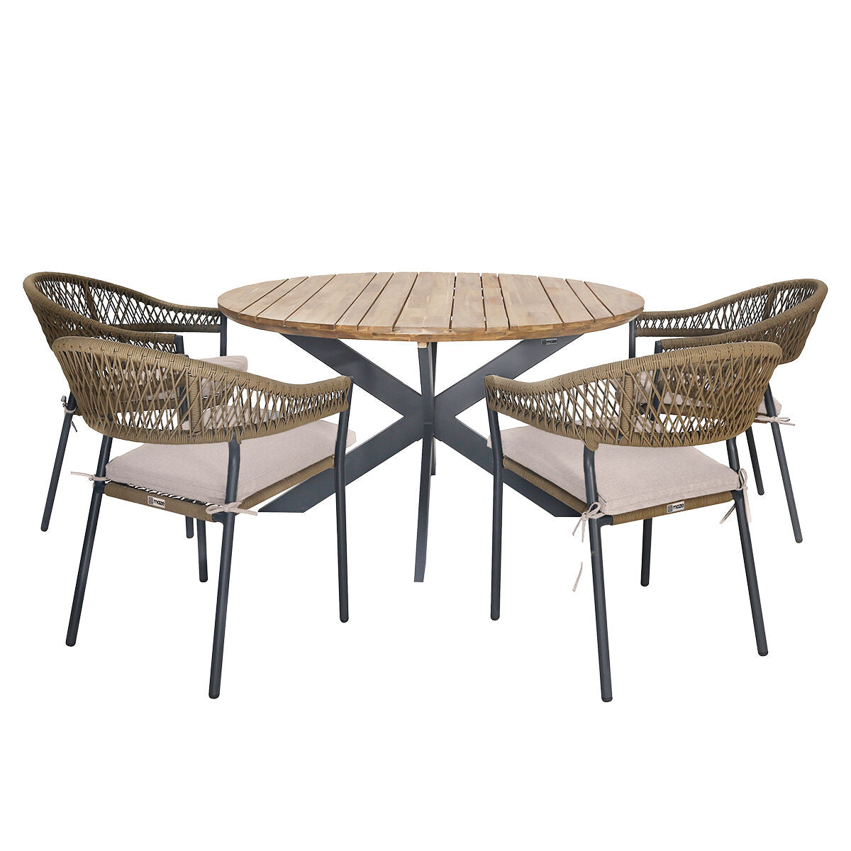 Order Bali rope weave 4 seat round dining set now
