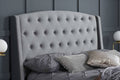 Order Balmoral Fabric Bed Grey Velvet Luxury Bed - Blythe Living