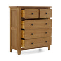 Order Burford Oak 2 Over 3 Drawer Chest fully assembled British oak bedroom
