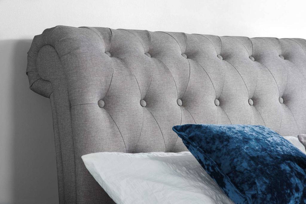 Order Castello Bed Grey Elegant Upholstered Bed - Blythe Living