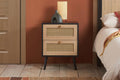Order Croxley 2 Drawer Rattan Bedside Black - Blythe Living