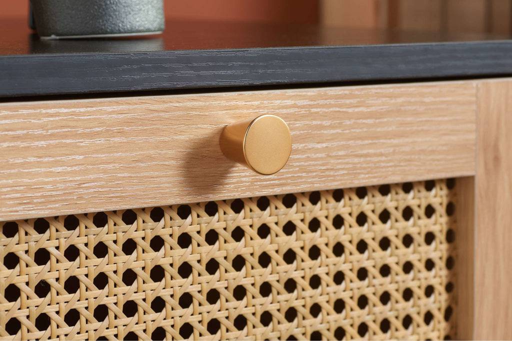 Order Croxley 7 Drawer Rattan Chest Black with free delivery
