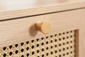 Order Croxley rattan oak chest of drawers with gold handles online
