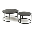 Order Delta Round Black Ceramic Nest of 2 Tables Online 