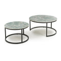 Order Delta Round Green Ceramic Nest of 2 Tables Online - Blythe Living