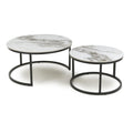 Order Delta White and Gold Ceramic Nest of 2 Tables Online - Blythe Living