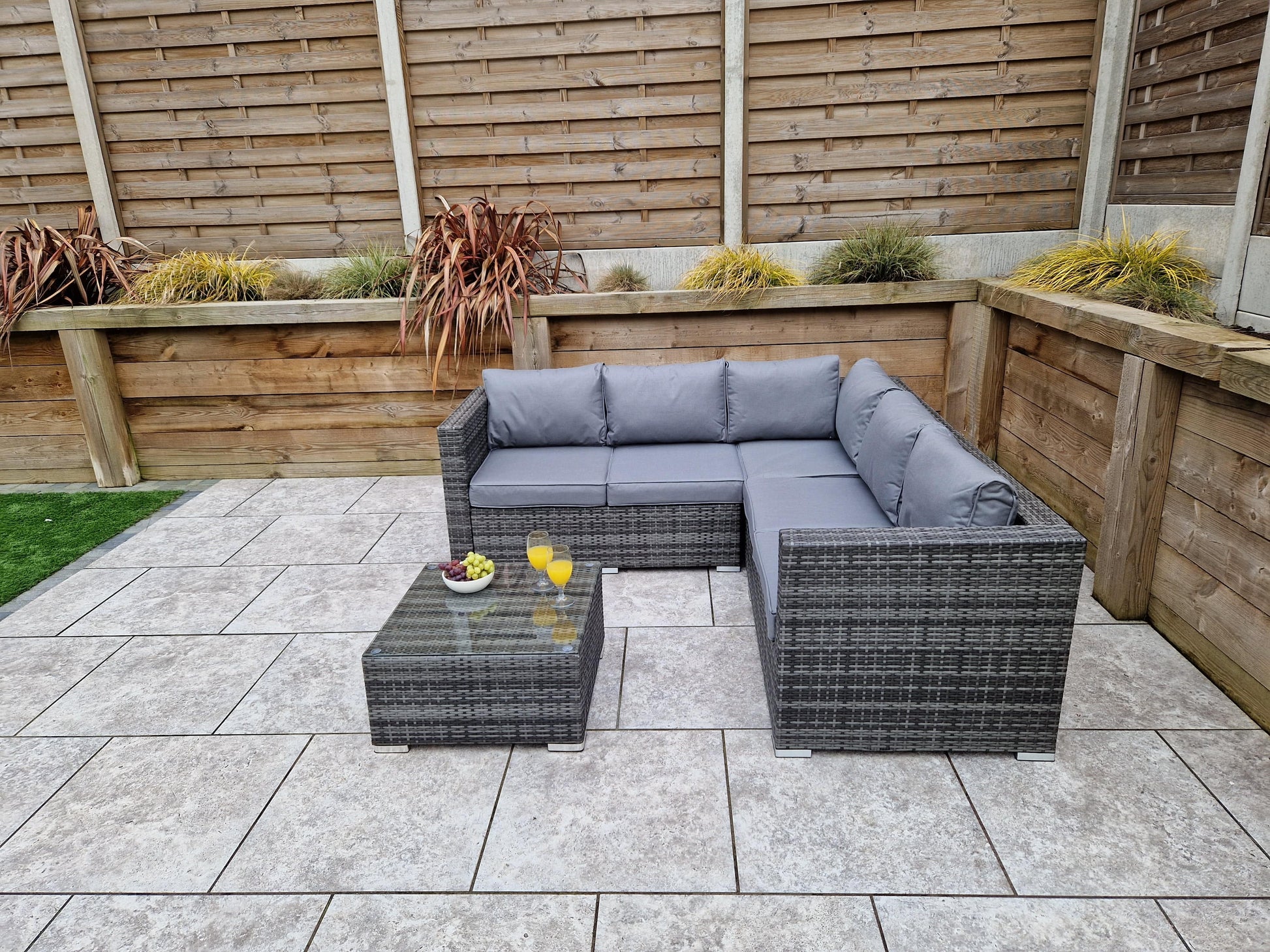 Order Georgia Corner Sofa Set in Grey for Garden Patios - Blythe Living