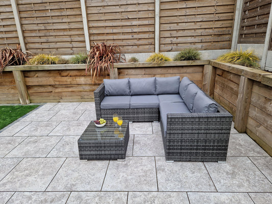Order Georgia Corner Sofa Set in Grey for Garden Patios - Blythe Living