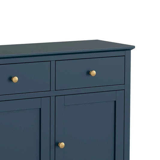 Order Harrogate Blue Large Sideboard with Gold Handles