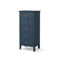 Order Harrogate Blue Tallboy Chest with 5 Drawers for Narrow Spaces