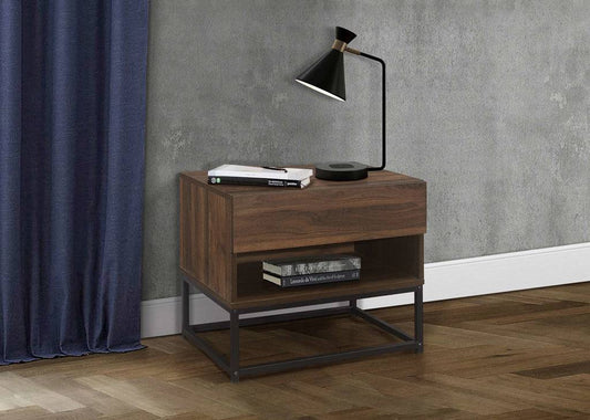 Order Houston 1 Drawer Walnut Bedside Table - Blythe Living