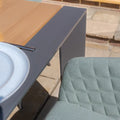 Order Jakarta extending dining table with sage green chairs free UK delivery
