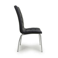 Order Jenner Leather Effect Black Chrome Dining Chair online UK