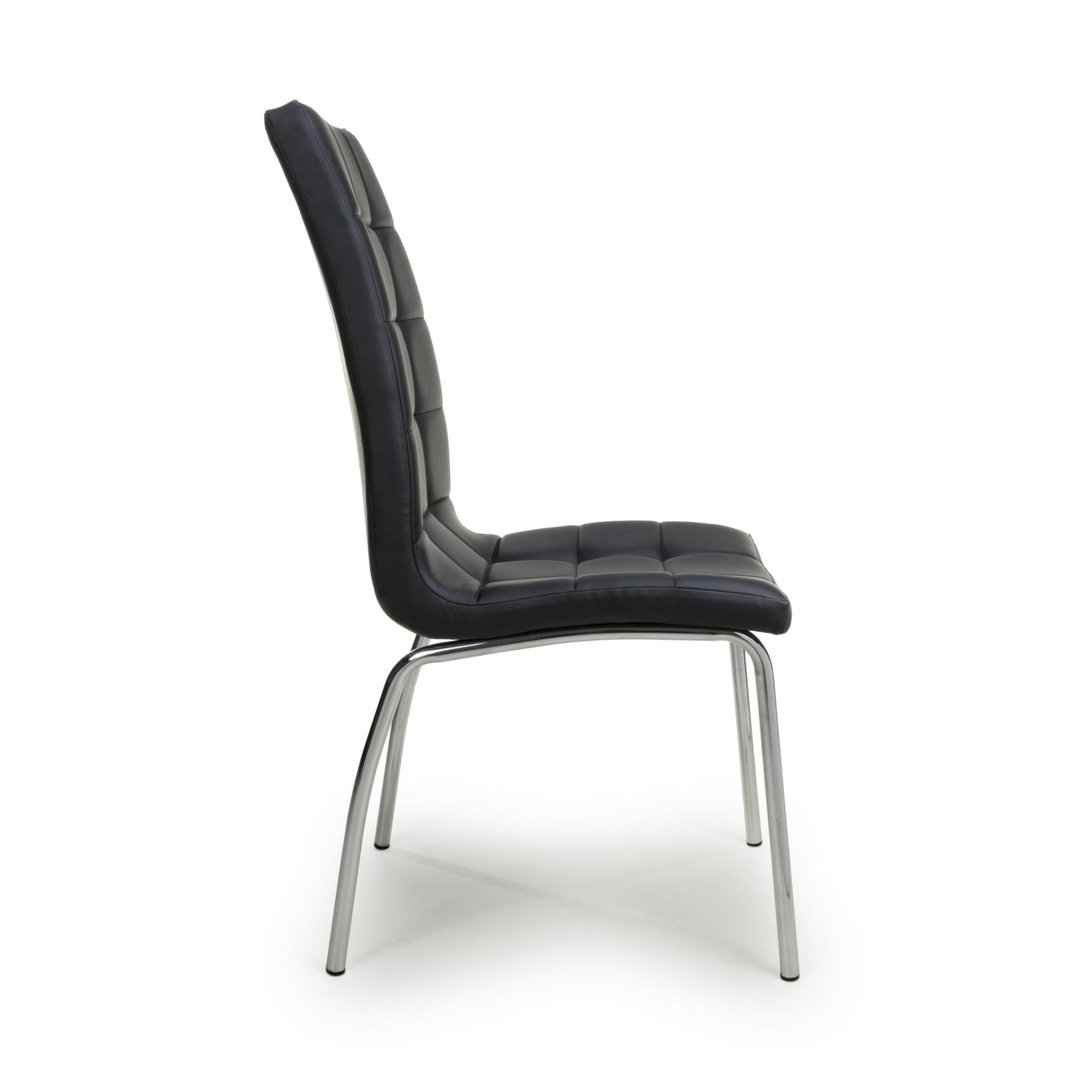 Order Jenner Leather Effect Black Chrome Dining Chair online UK