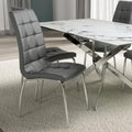 Order Jenner Leather Effect Grey Chrome Dining Chair online UK